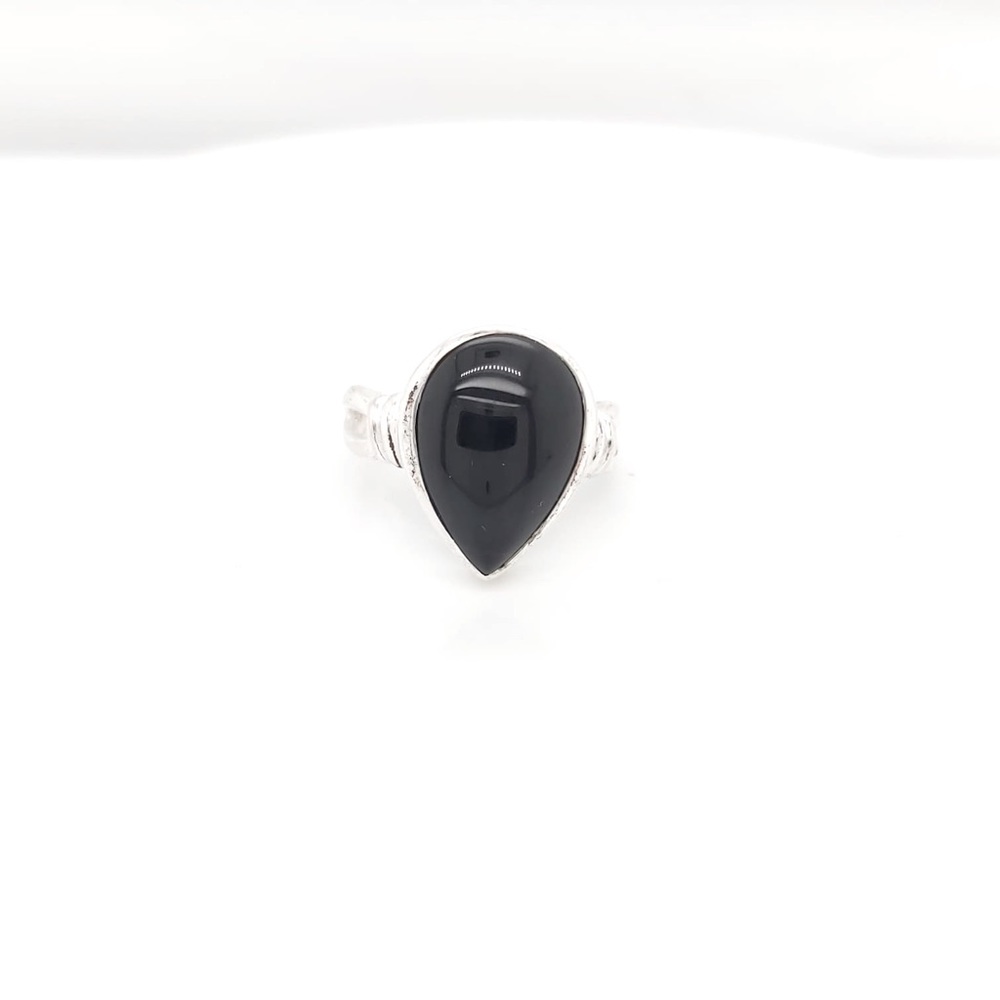 Sterling Silver 925 Vintage Ring With Black Onyx Stone